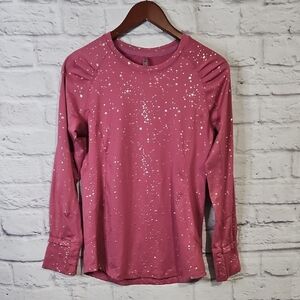 MTA Sport Pink Speckle Star Long Sleeve Tee